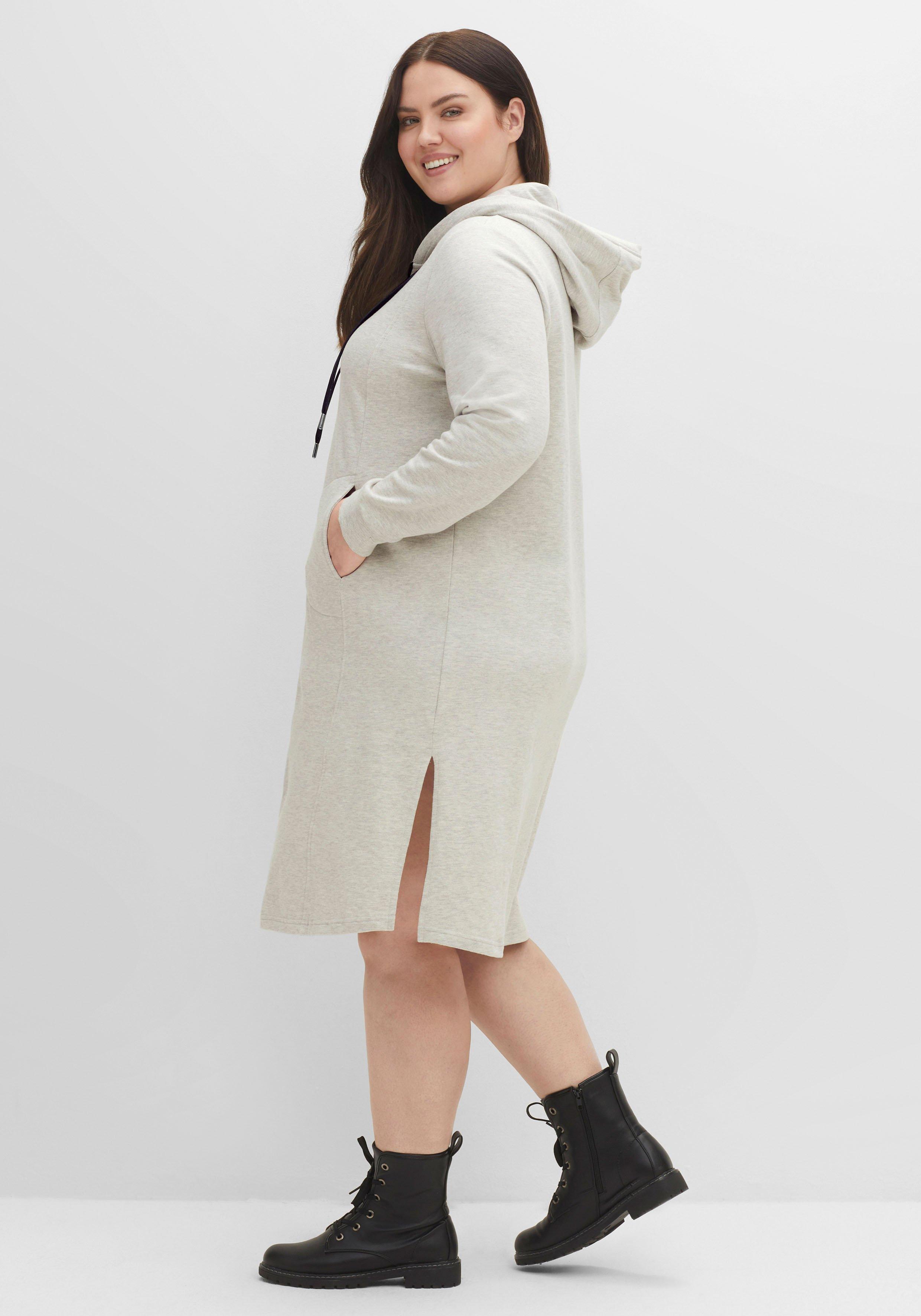 Sweatkleid mit Kapuze und 2-Wege-Zipper
