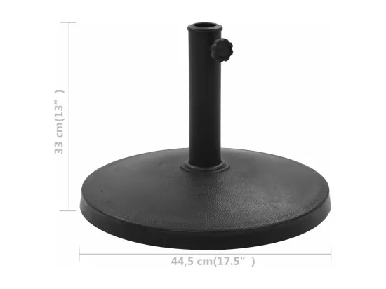Socle rond de parasol Polyrésine 10 kg Noir