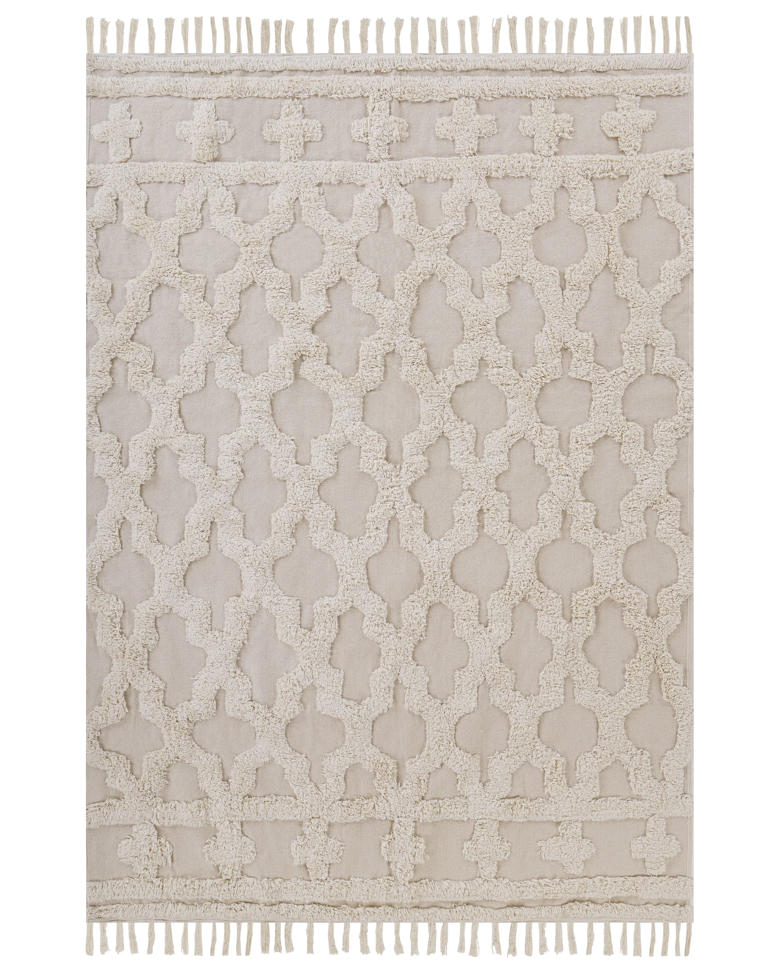 Vloerkleed SULUOVA Beige 160 x 230 cm Katoen