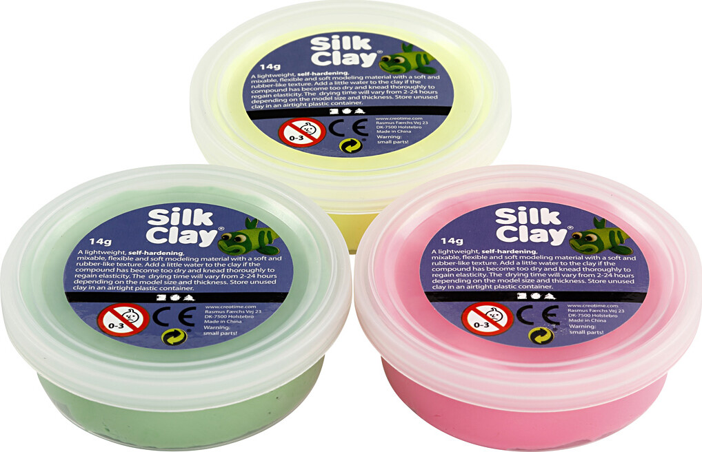 Silk Clay - 3 Farver - Modellervoks Sæt - 3X14 G