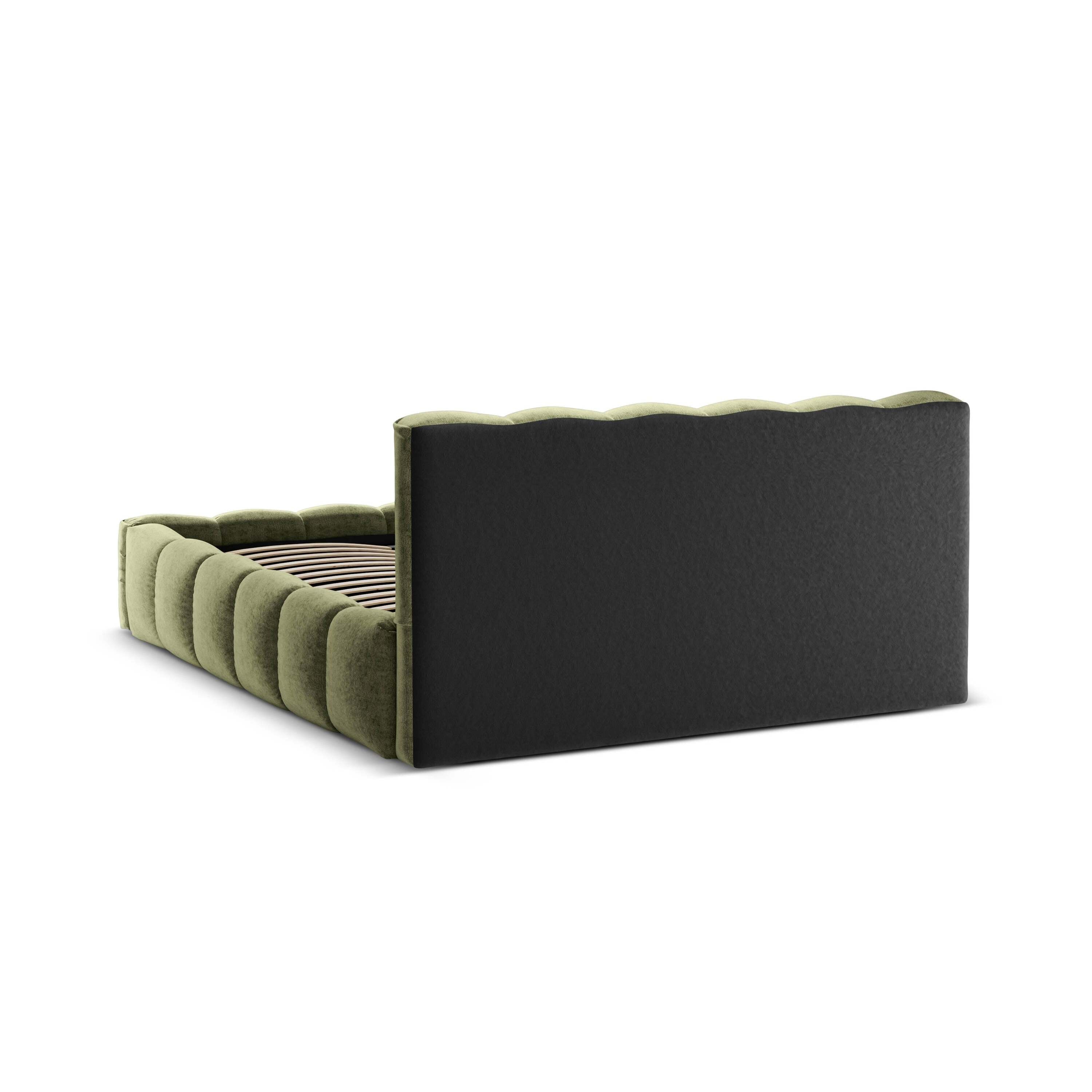 Micadoni Lupine Bedframe met Opbergruimte 180 x 200 cm - Chenille - Lichtgroen
