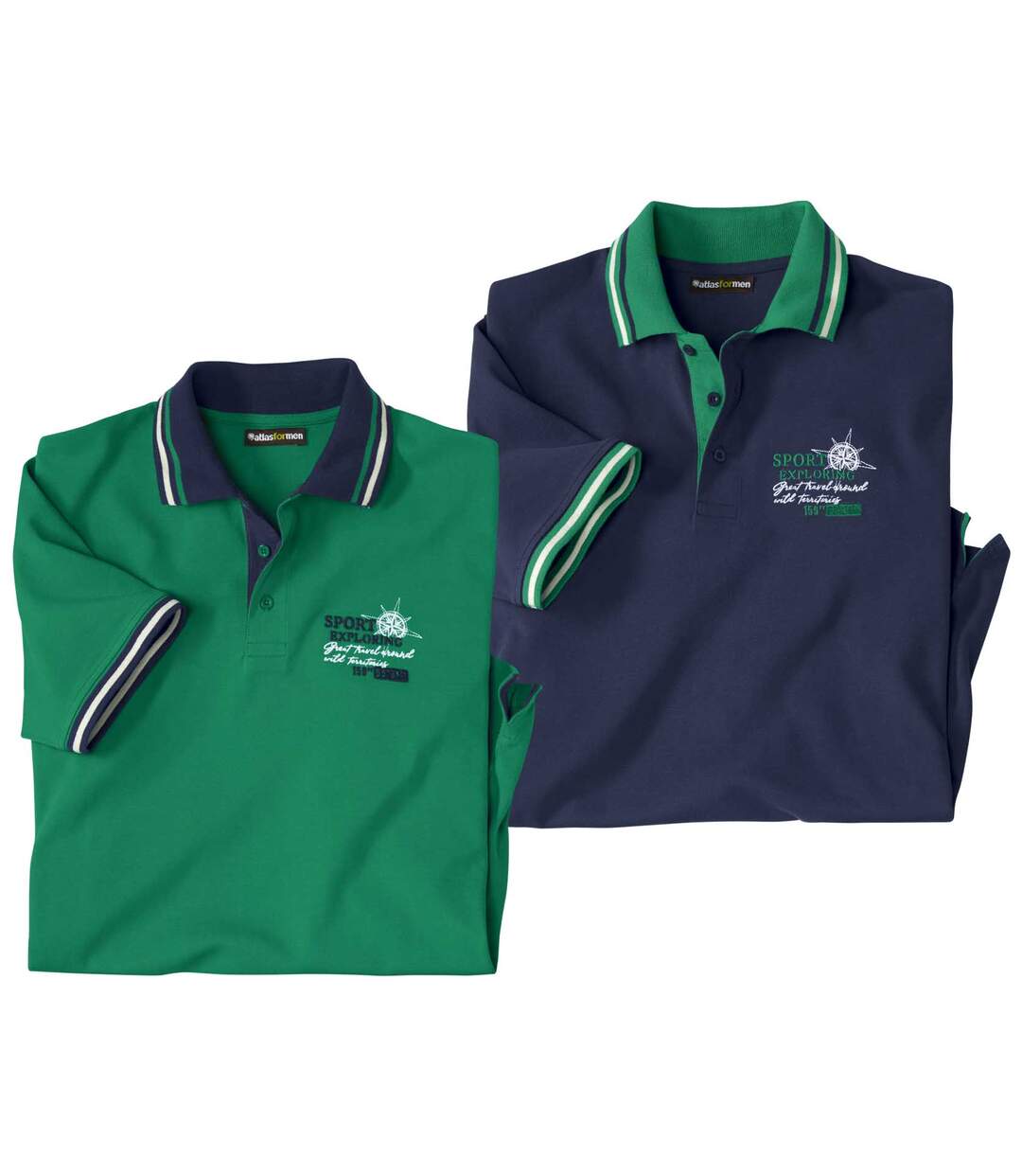 Lot de 2 Polos Piqués Sport Exploring