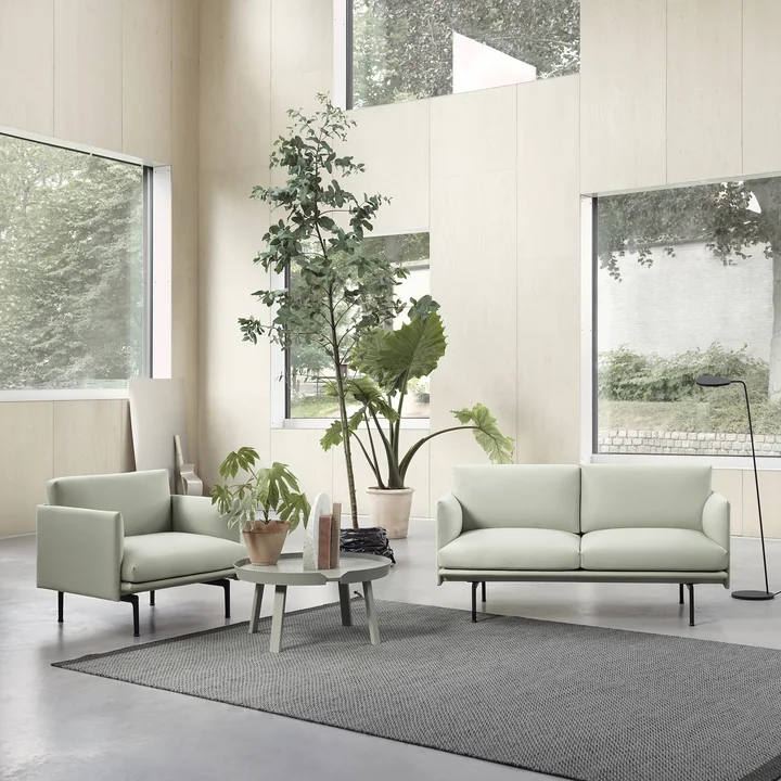 Muuto - Outline Studio Sessel, schwarz / grau (fiord 151)