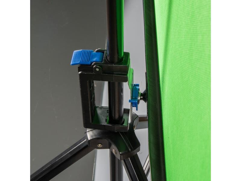 Hama Hintergrundsystem 2-in-1 180 x 180 cm Green-Screen-Hintergrund mit mitgeliefertem Stativ