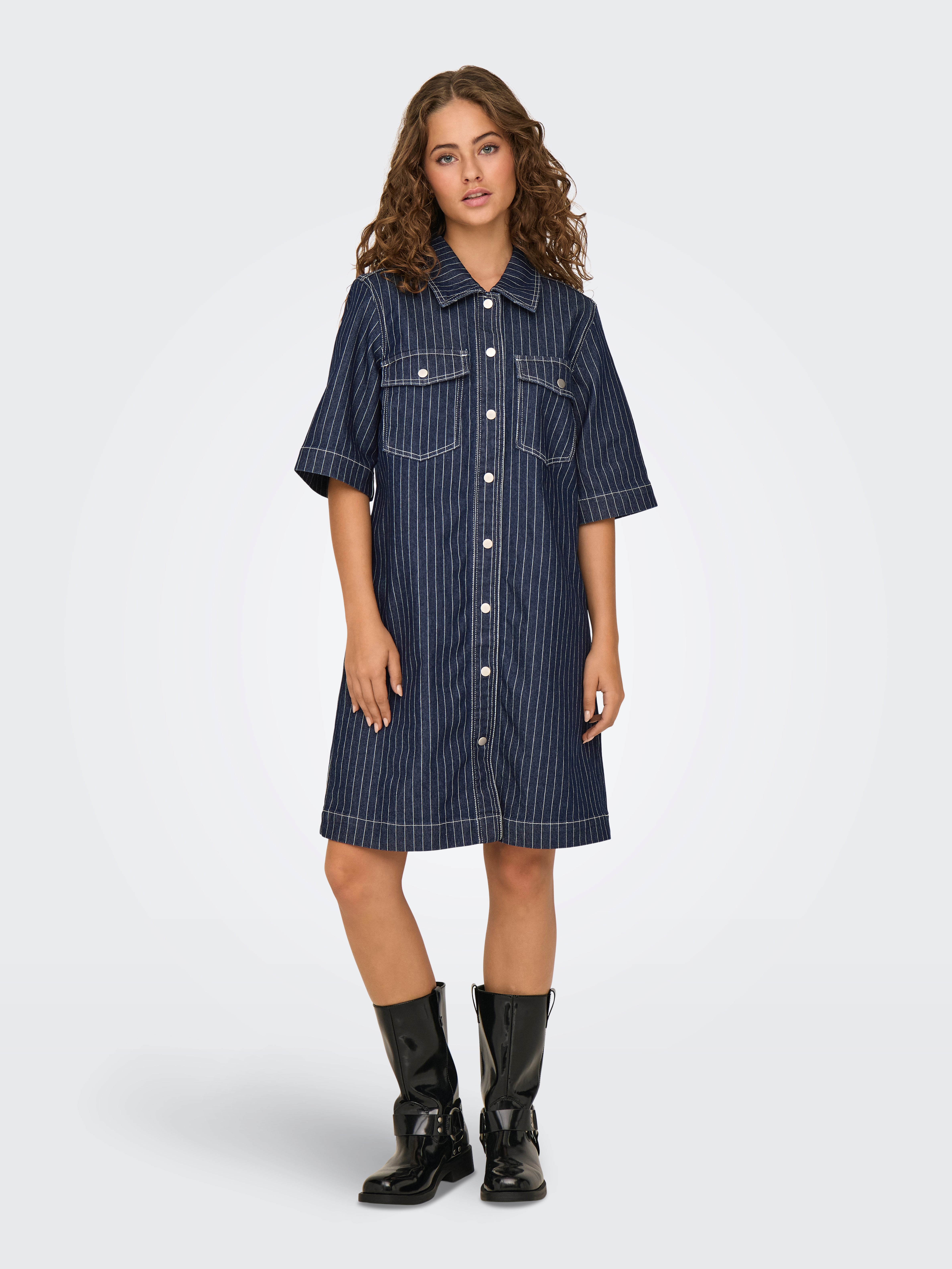ONLBELLE Kurzes Kleid Dark Blue Denim