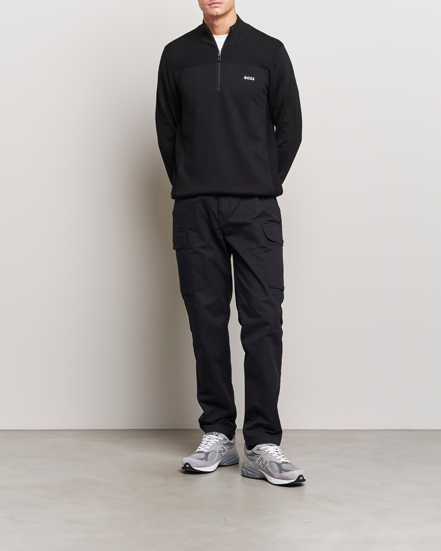 BOSS GREEN Momentum Knitted Half Zip Black