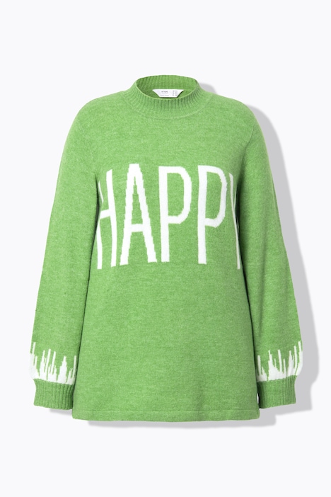 Pullover, HAPPY-Statement, Ballon-Langarm