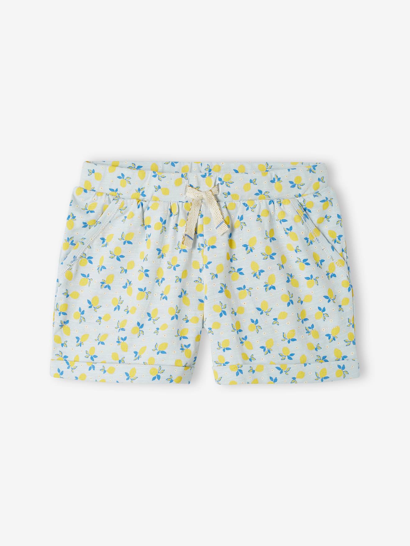 Conjunto de 2 shorts de tricô verde-água para meninas