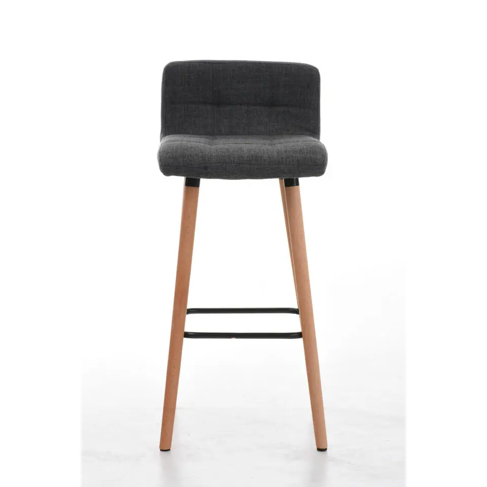 CLP Barkruk Lincoln natura Frame - Stof - licht grijs