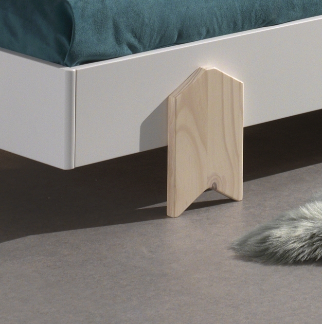Einzelbett MODULO - weiß - stapelbar - Pfeil - 90x200 cm