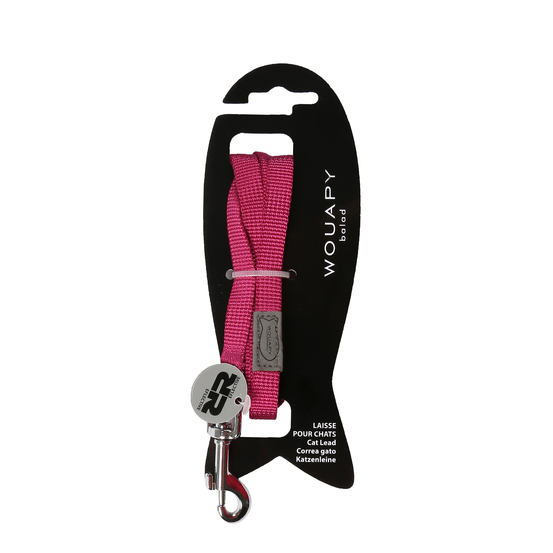 Laisse chat basic line 1,20 m fushia pour chat