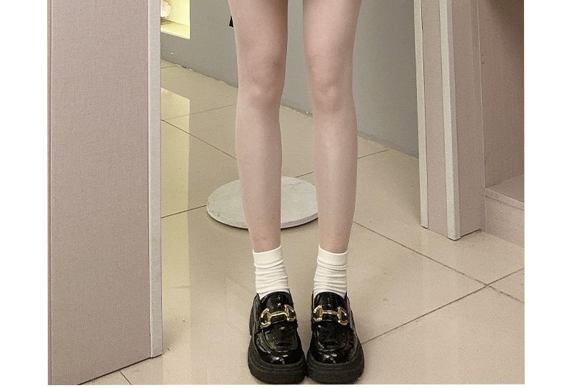 Woohan - Hoge taille effen mini geplooide rok