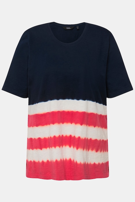 T-Shirt, Batikstreifen, Classic, Rundhals, Halbarm