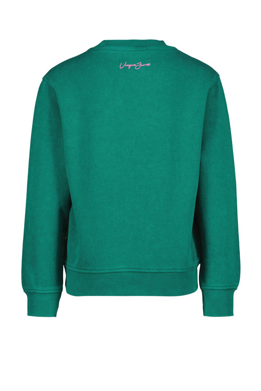 Vingino sweater Nouda met tekst groen