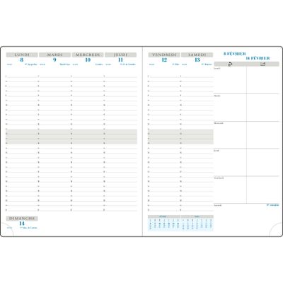 Agenda Barbara Horizons 27 - 1 semaine sur 2 pages - 21 x 27 cm - disponible dans différentes couleurs - Exacompta