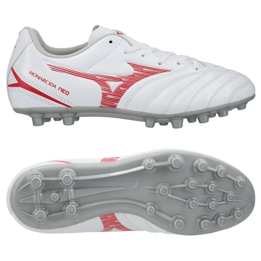 Mizuno Monarcida Neo lll Select AG Charge - Blanc/Radiant Red Enfant