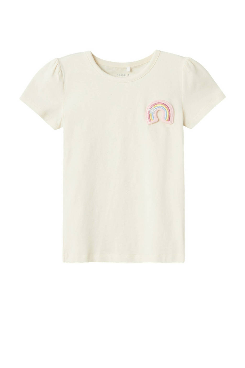 NAME IT T-shirt NMFFEDORA met printopdruk en 3D applicatie offwhite