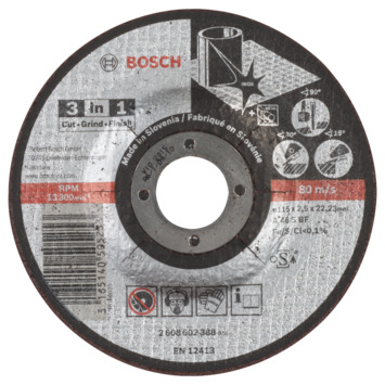 Bosch Prof Doorslijpschijf 115mm 2.5mm inox