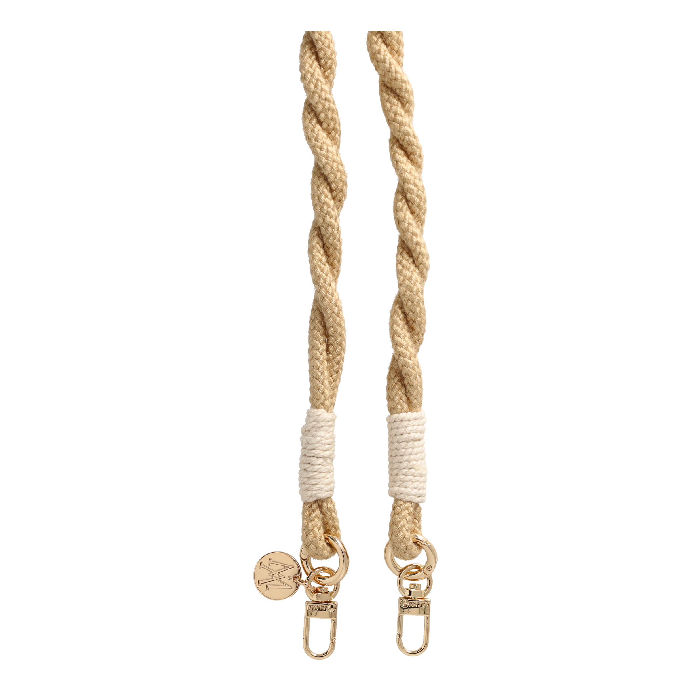 Handgemachte Handykordel Gedrehtes Umhängeband für Handyhüllen Gold - Beige (Ecru)