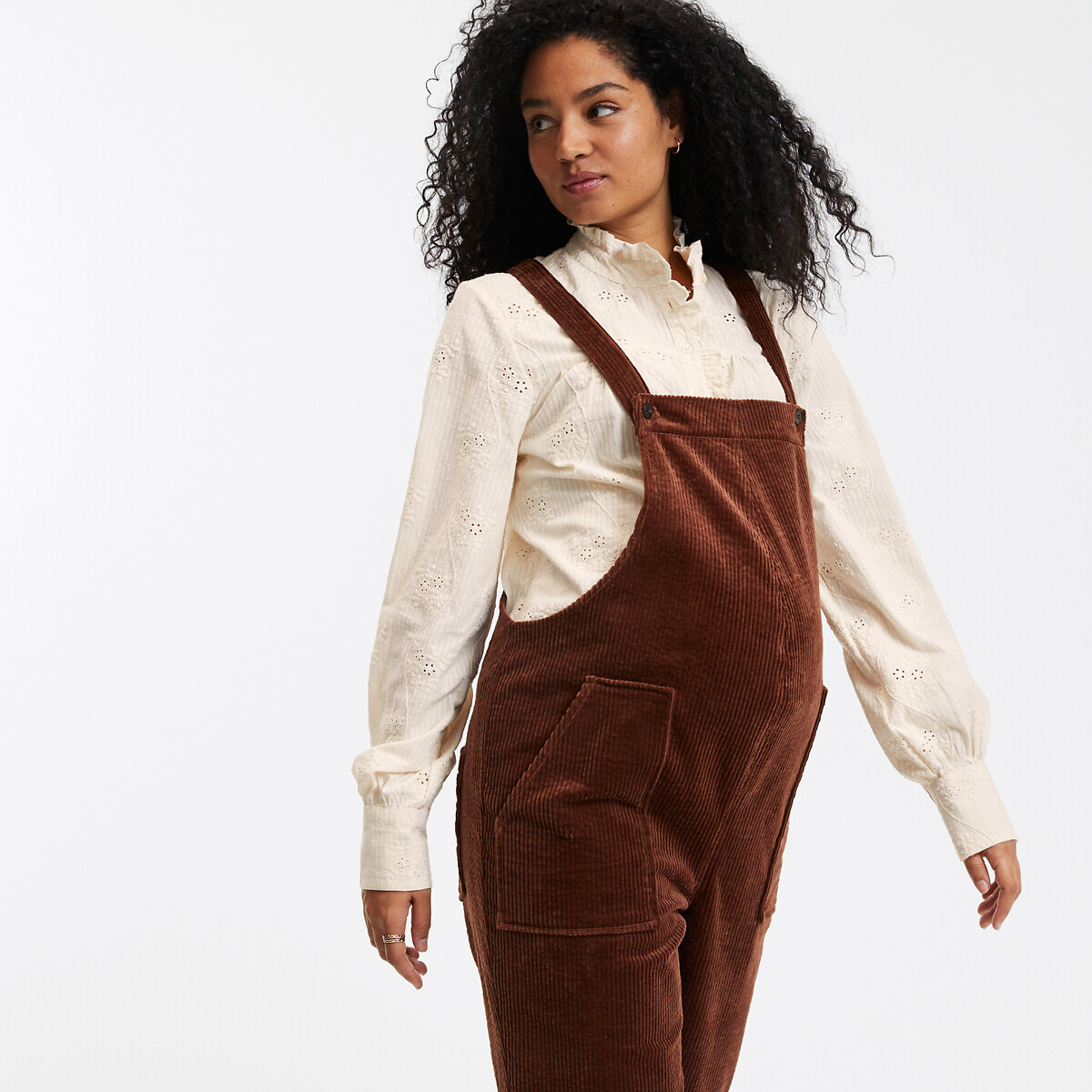 COLEÇÕES LA REDOUTE<br>Jardineiras de maternidade com alças