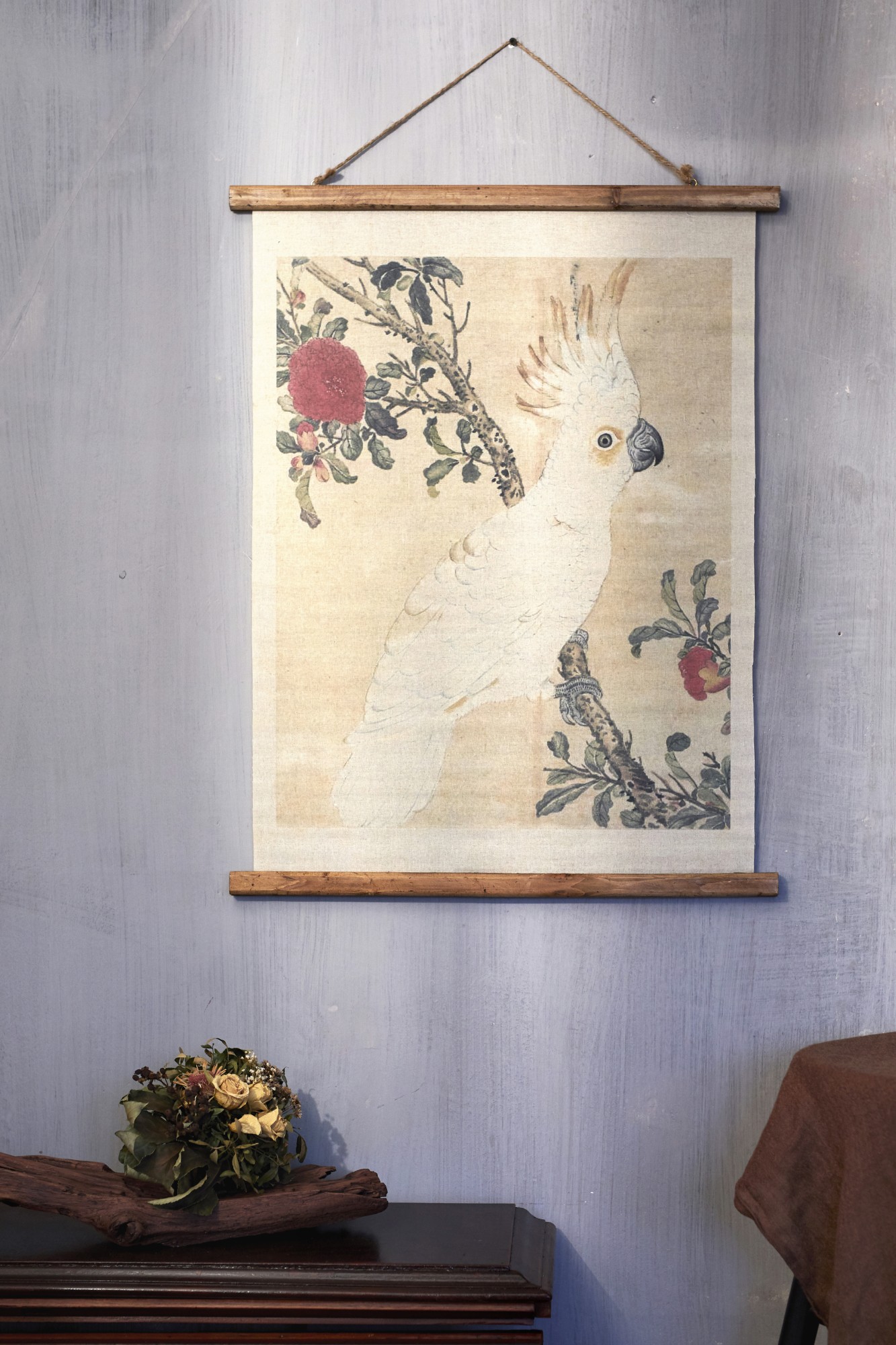 Rollbild auf Leinwand 'Parrot', multicolor, B 63 cm, H 78 cm, T 2 cm von fischer's lagerhaus