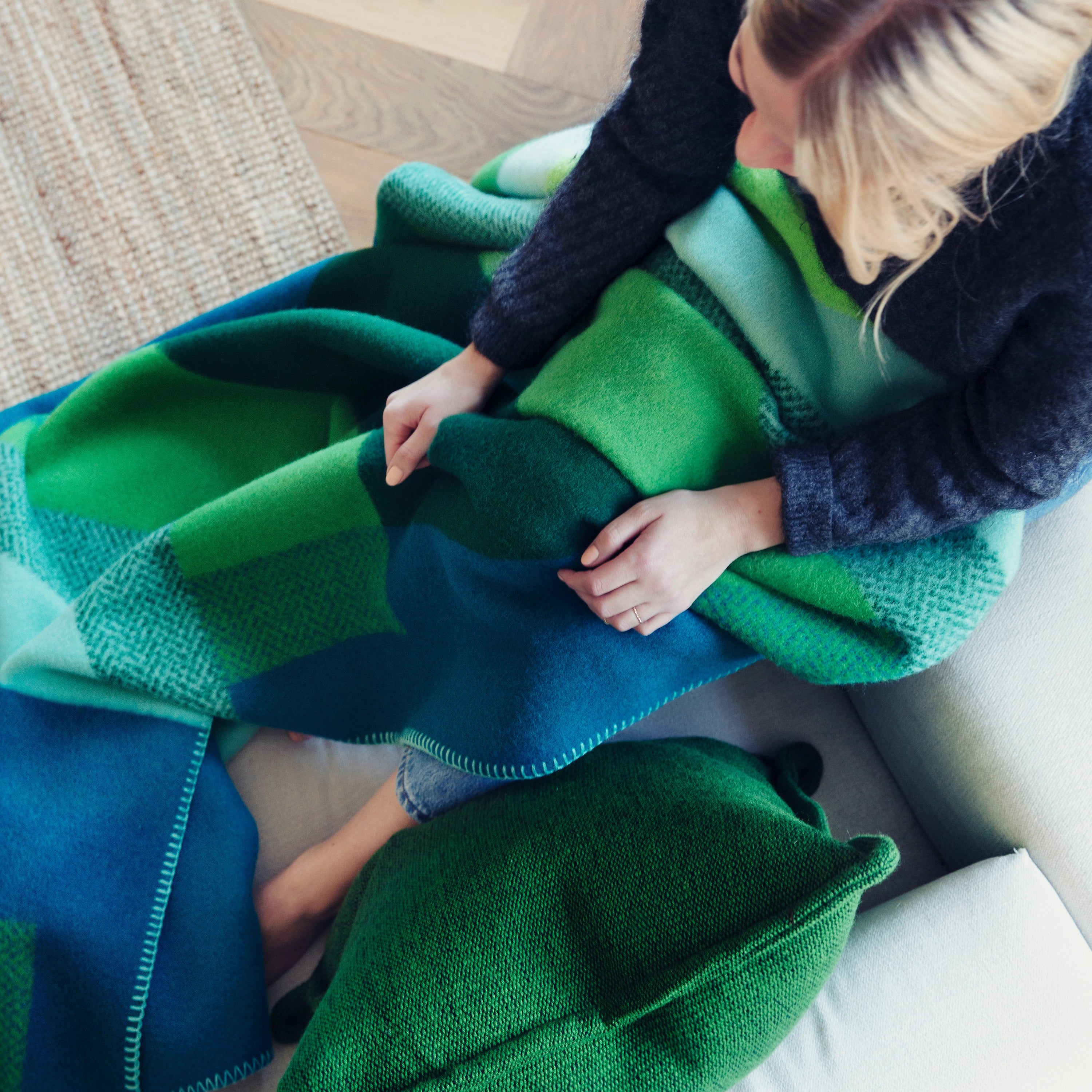 RÃ¸ros Tweed Mikkel Plaid 100 x 135 cm - Groen