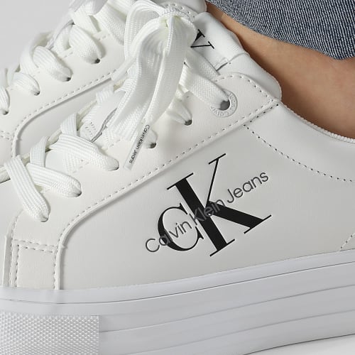 Baskets Femme Bold Vulcan Flatform Low Lace Leather 1294 Bright White Black