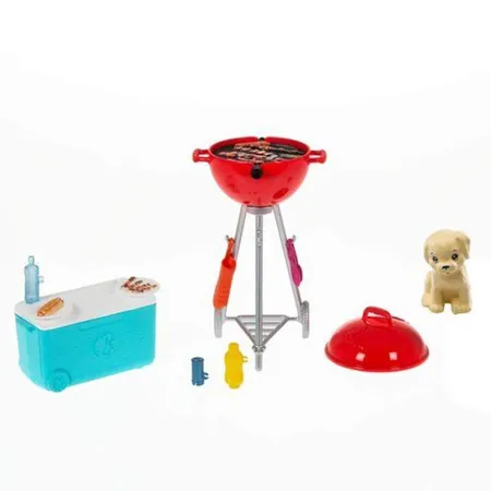 Barbie Mini-Spielset mit Haustier und themenbezogenem Zubehör, Thema Grillparty