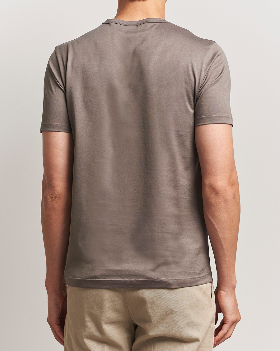 Sunspel Crew Neck Q82 Cotton T-Shirt Walnut