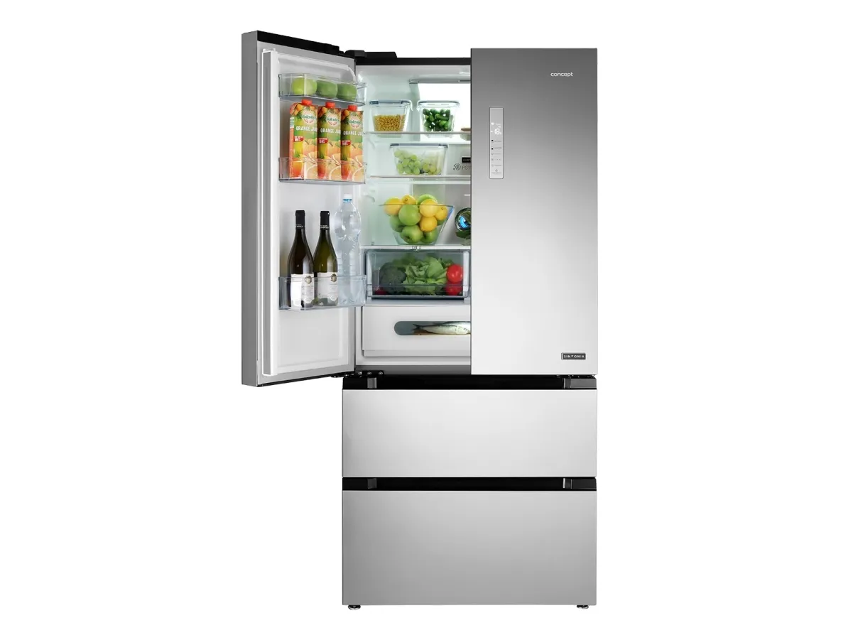 Concept LA6983SS, Fritstående, Fransk dør, Grå, Berøring, Rustfrit stål, 500 L