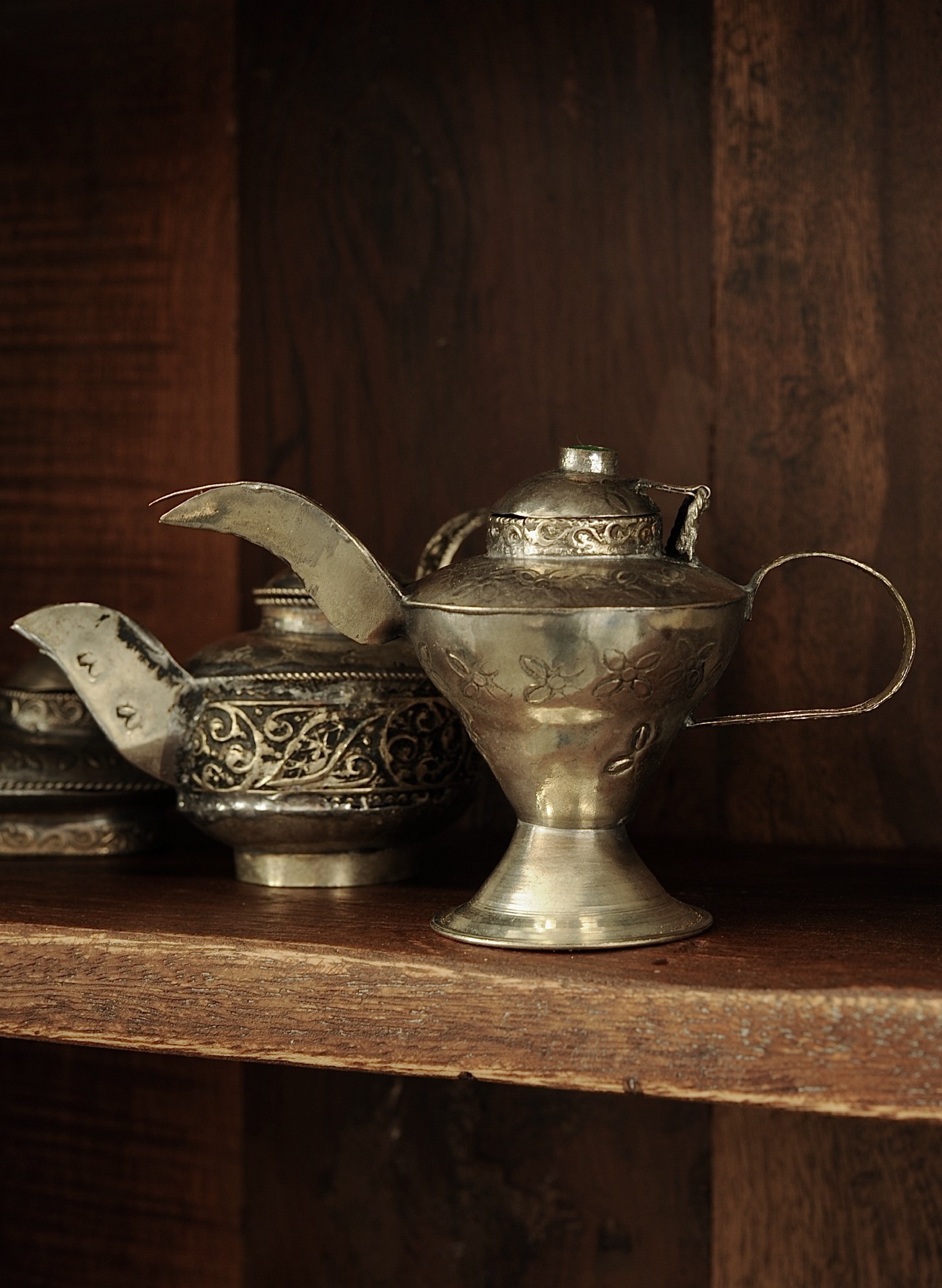 Schmuckkanne 'Misbah', handgefertigt, silber, B 8 cm, H 6 cm von fischer's lagerhaus