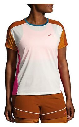 Maillot manches courtes Femme Brooks Sprint Free 2.0 Blanc Marron