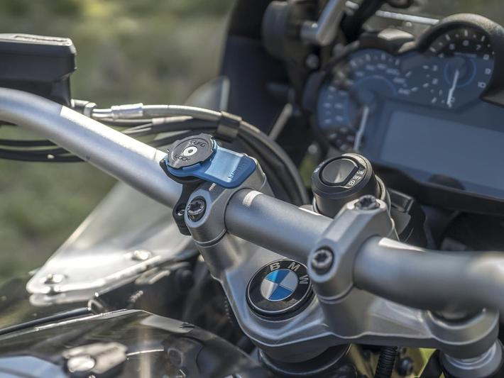 Motorcycle Mount V2 Universal Motorrad Halterung mit Sicherungsverschluss (QLM-HBR) - Schwarz / Blau