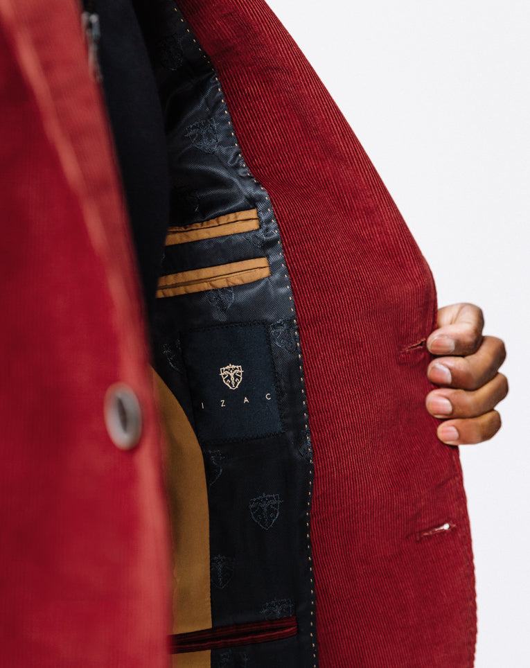 Veste velours côtelé brique 