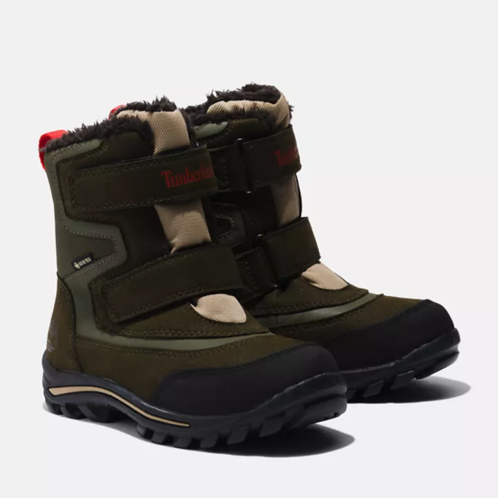Bottines d'hiver imperméables Chillberg junior en vert foncé
