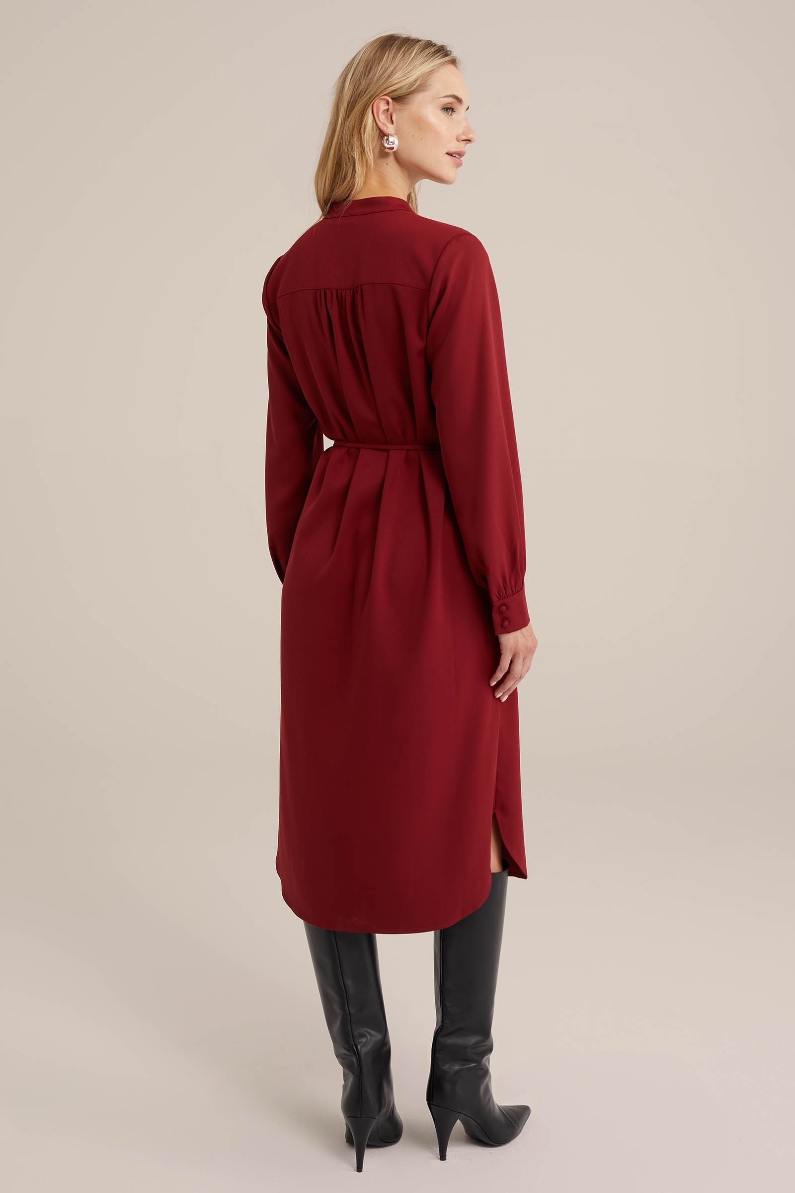 jurk WE Fashion Bordeauxrood