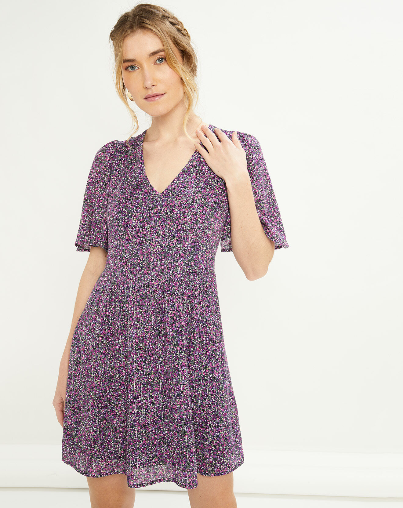 La Petite Etoile Robe Zana imprimée violette