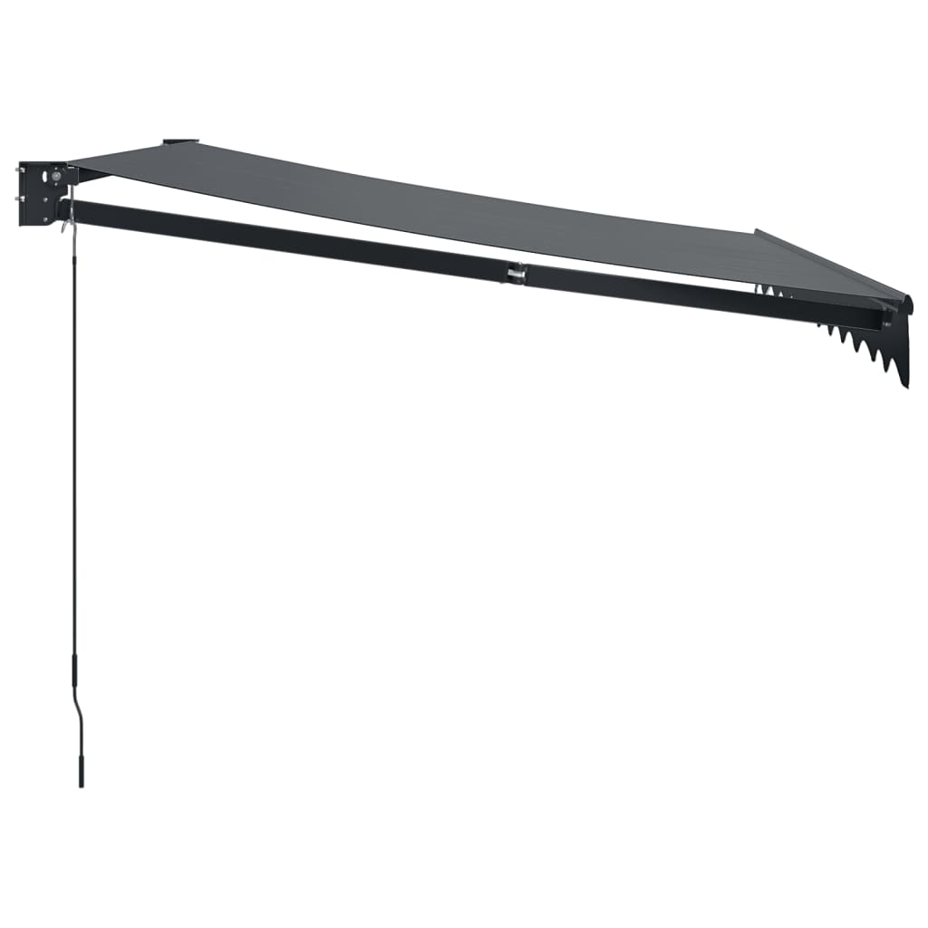 Auvent rétractable anthracite 3,5x2,5 m tissu et aluminium