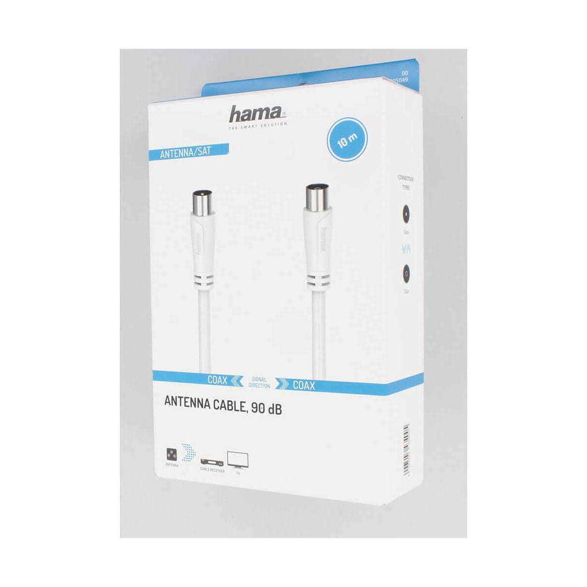Hama 90dB antennekabel (hvit, 10 m)