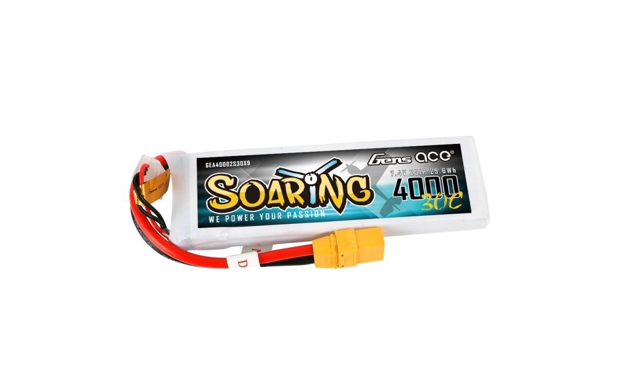 RC-Akku LiPo 4000 mAh 7.4 V 30C SoaringSoftcase 2S LiPo Akku mit XT90 Stecker