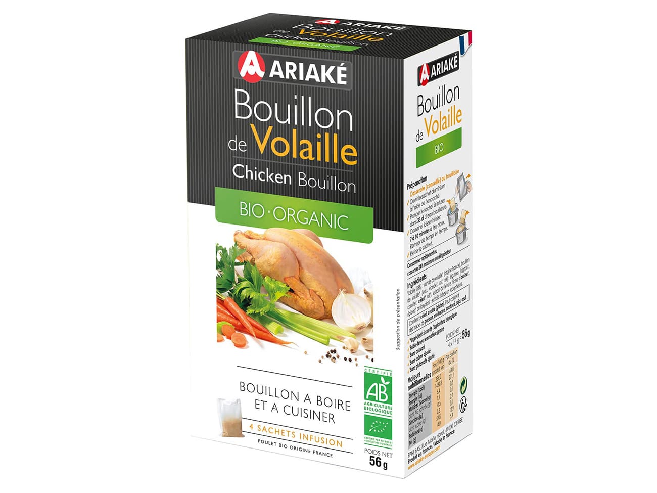Bouillon de volaille à infuser Bio - 4 x 33 cl - Ariake