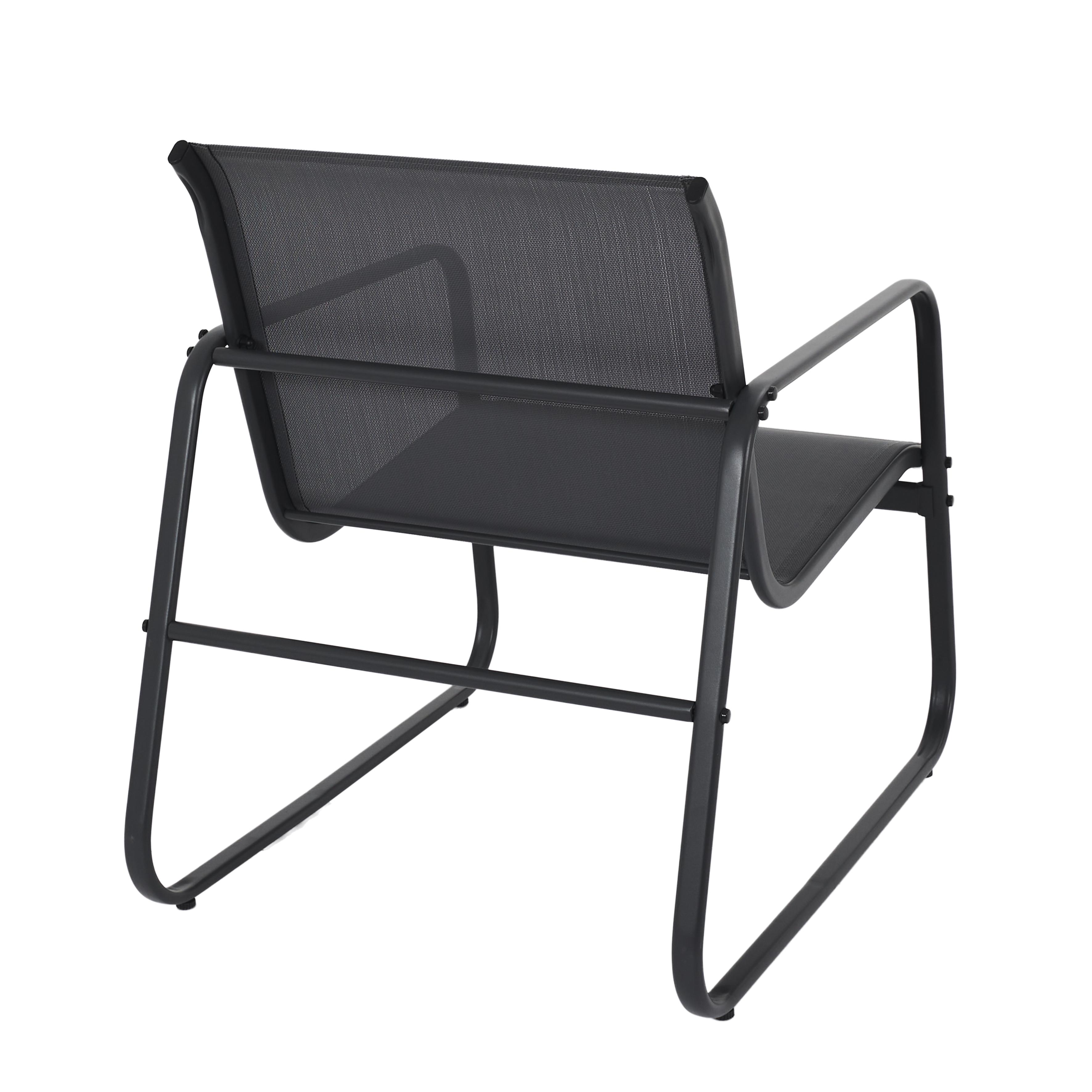 SALON DE JARDIN ESSENTIEL GRIS ANTHRACITE 4 PLACES