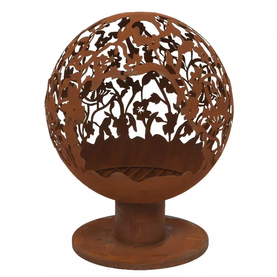 Cheminée brasero extérieur (D50 x H63 cm) Ajourée Rouille