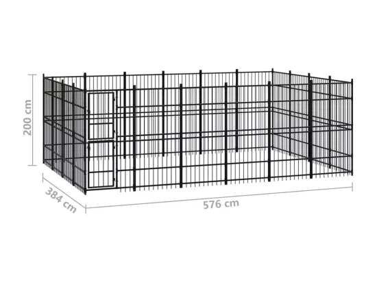 Chenil cage enclos pac noire 576 x 384 x 200 cm 02_0041816