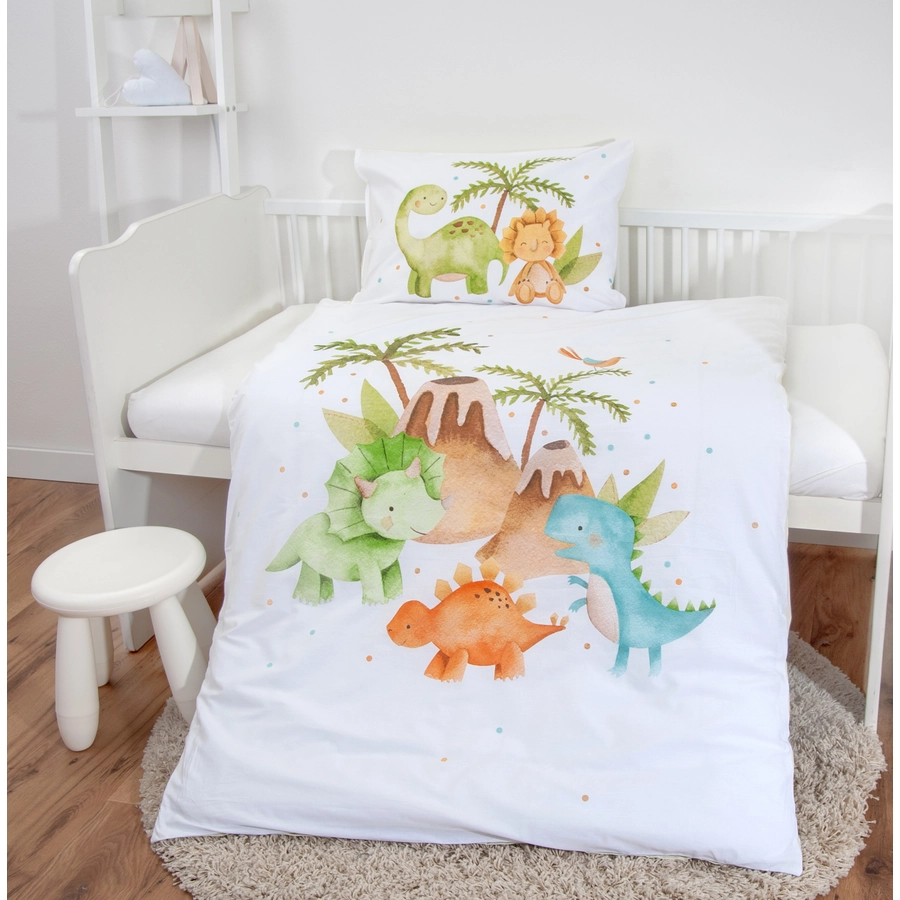 babybest® Flanell-Bettwäsche Dinos 100 x 135 cm