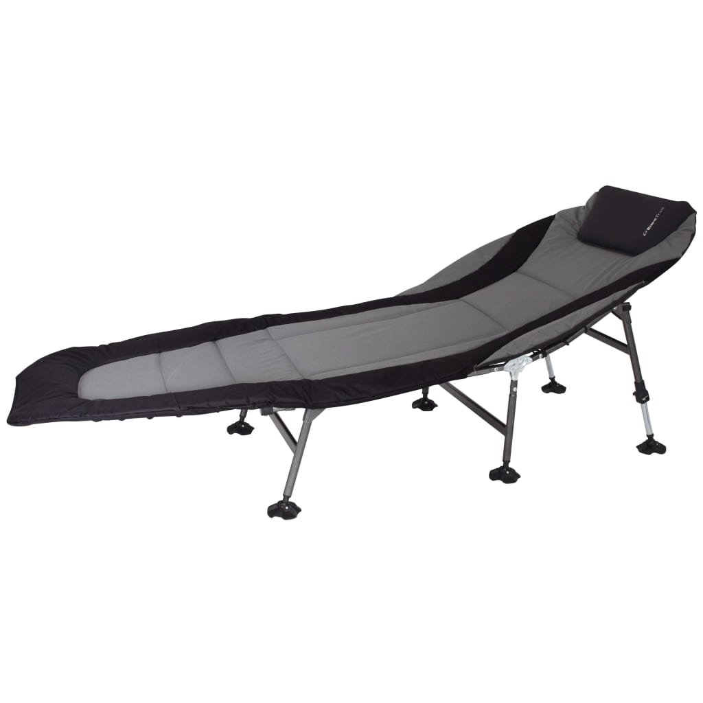 Cama de campismo Eurotrail Royal, cinzenta e preta.