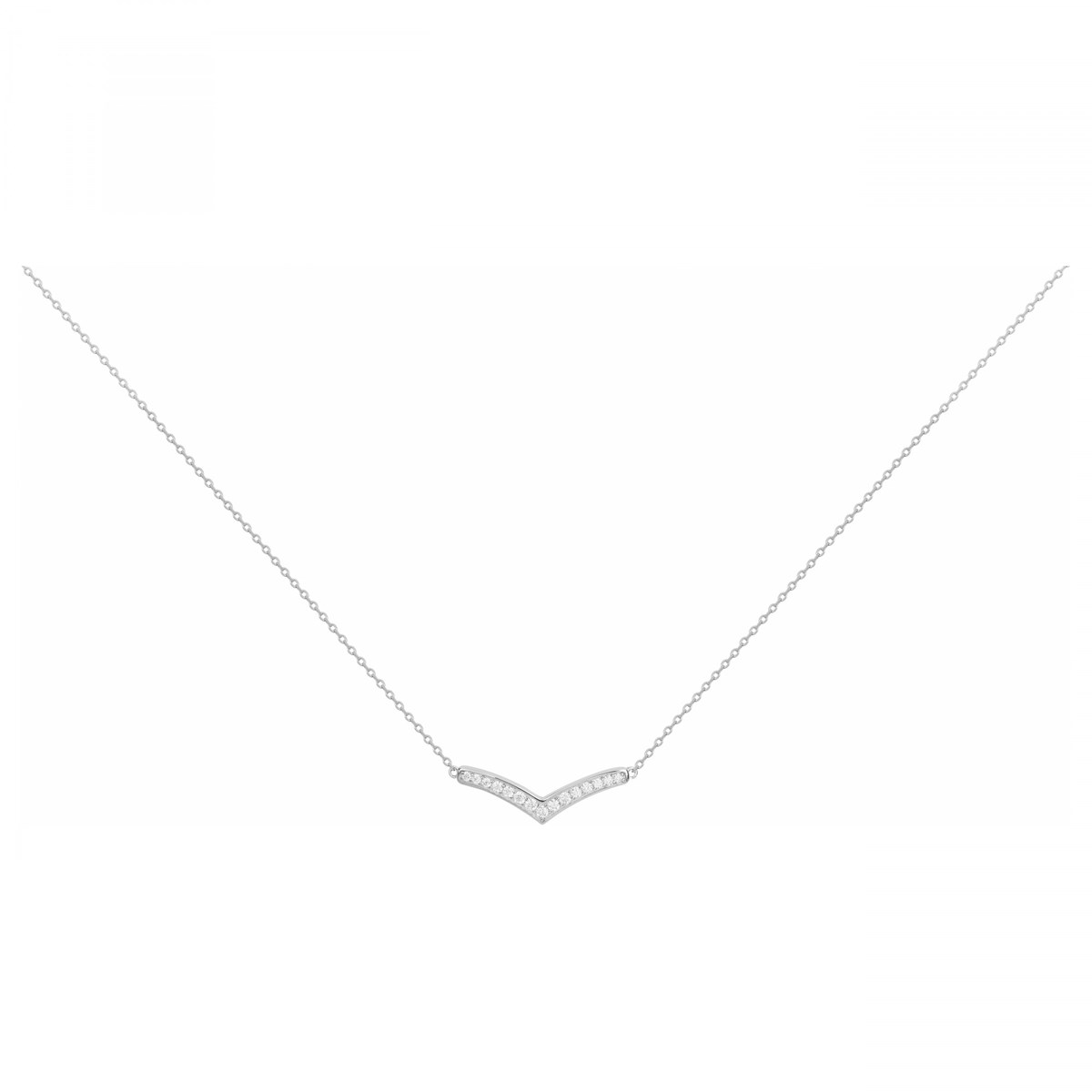 Collier mono-motif en Argent avec oxyde de zirconium blanc