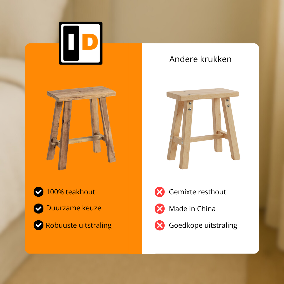 Teakhouten Krukje 40cm - Naturel