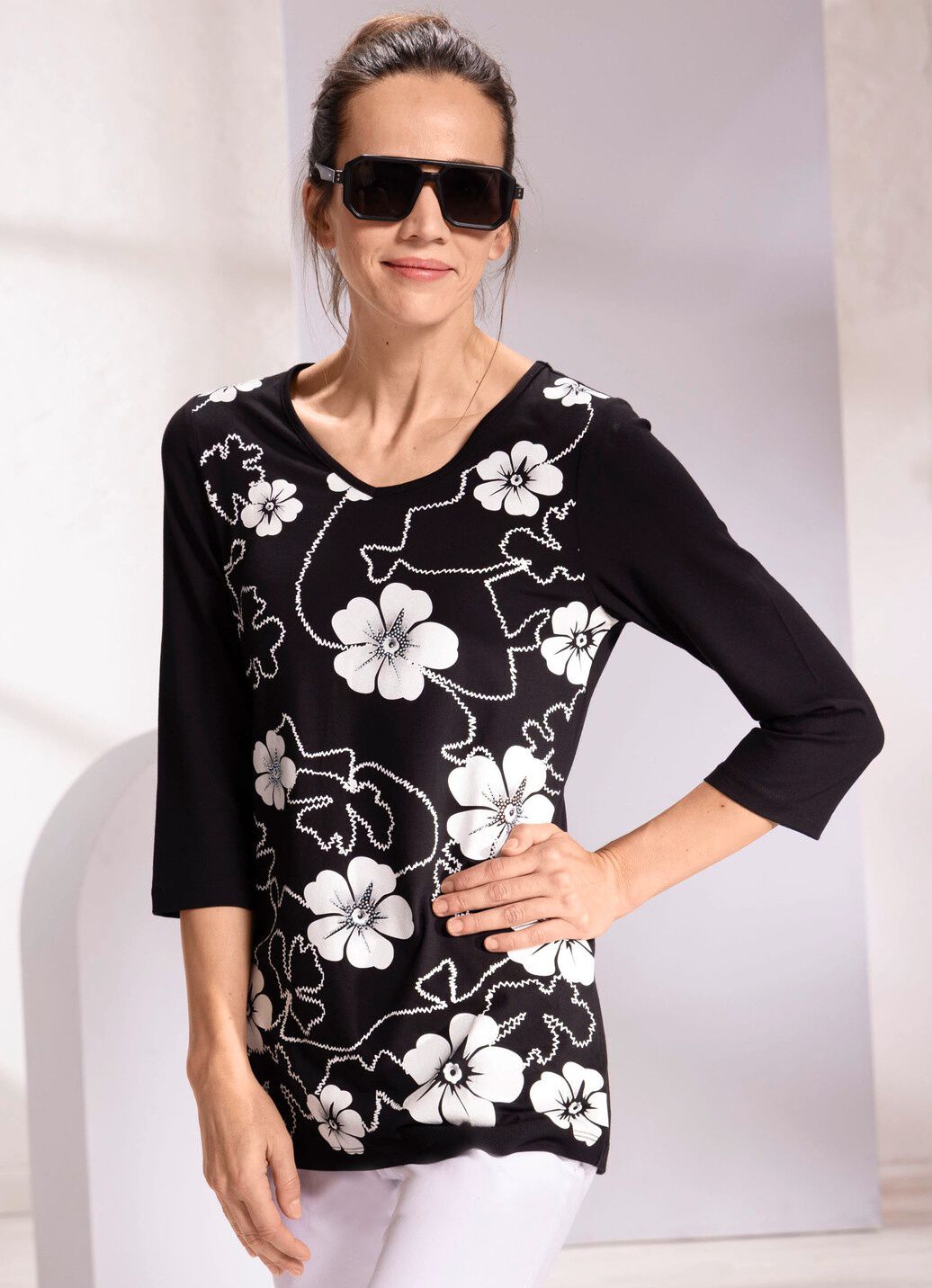 Shirt mit Strasszier