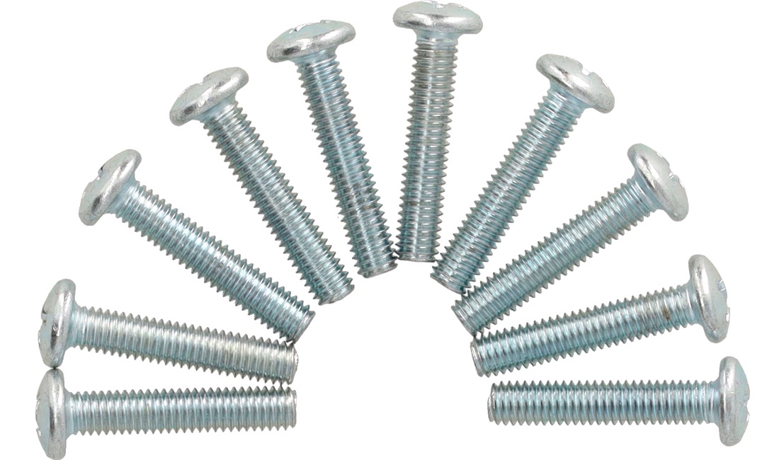 Maskinskruer PH M6x30 mm - 10 stk.